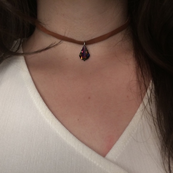 Multi-colored Swarovski crystal choker - Picture 1 of 2