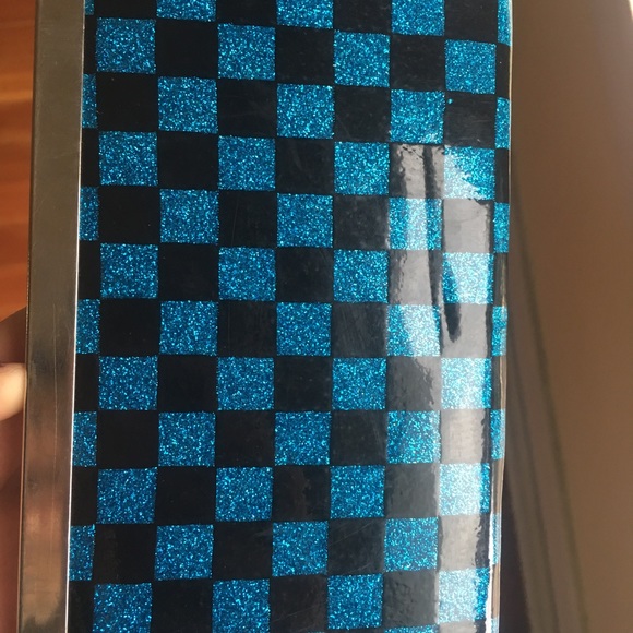 Black & Blue Checkered Glitter Wallet! - Picture 2 of 3