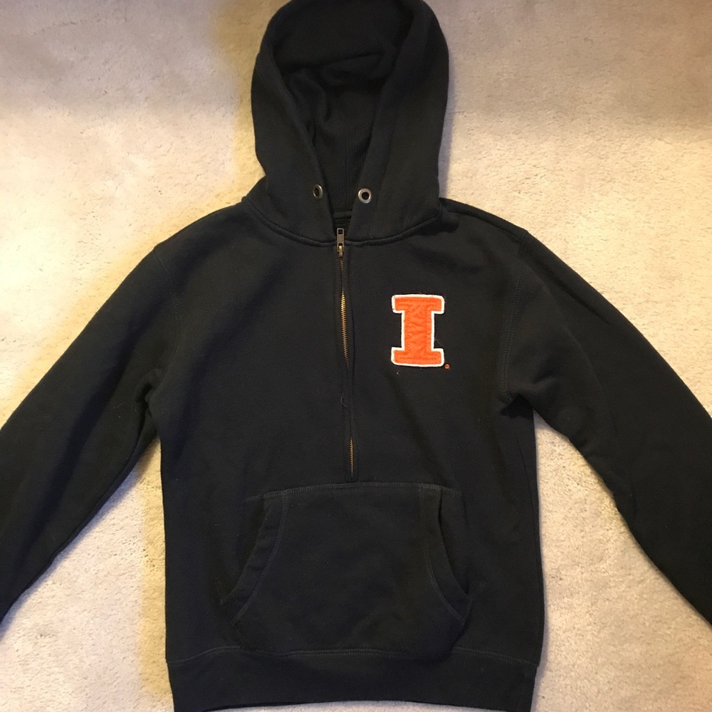 Navy Illini 3/4 zip hoodie