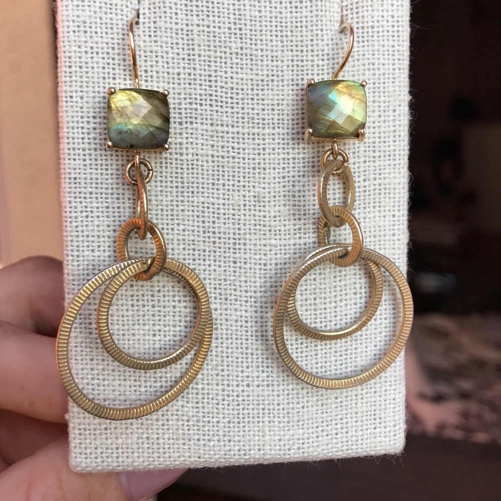 Labradorite gold plated Earrings