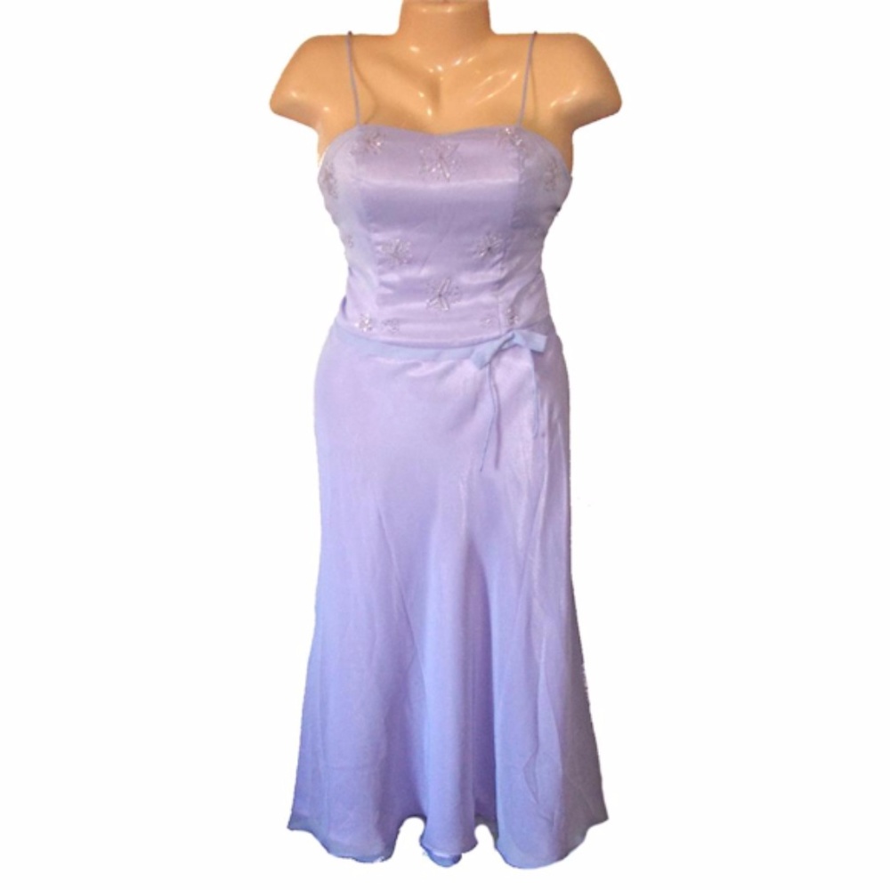 NWT Milano Lavender Beaded Midi Prom Dress SMALL