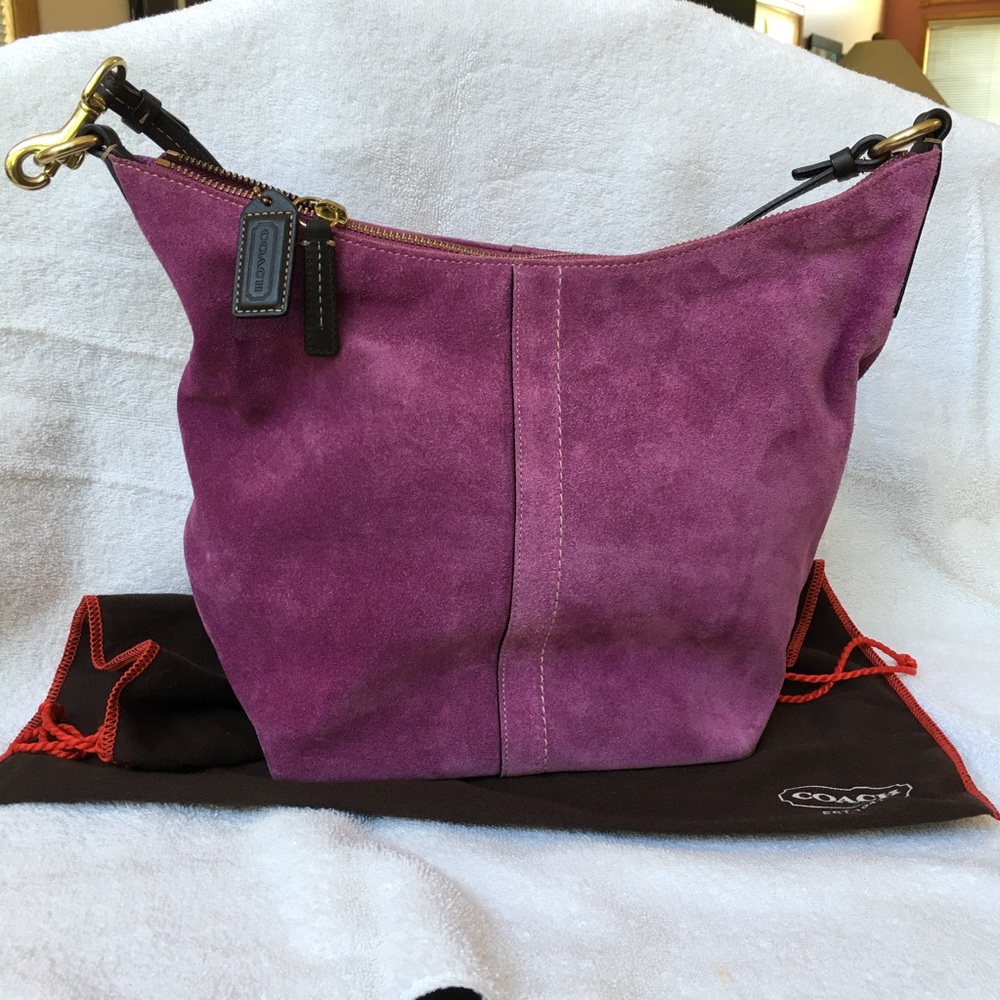 Coach violet swede hobo bag