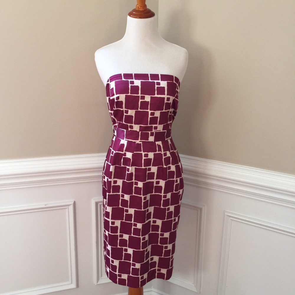 Banana Republic magenta size 0 strapless dress