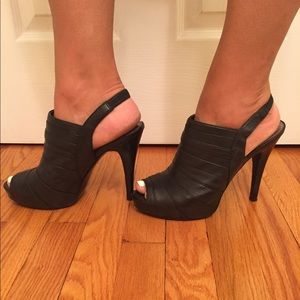 Calvin Klein Black Leather Slingback's