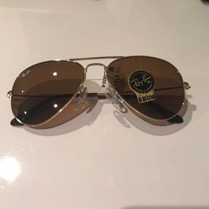 new gold and brown ray-ban sunglasses