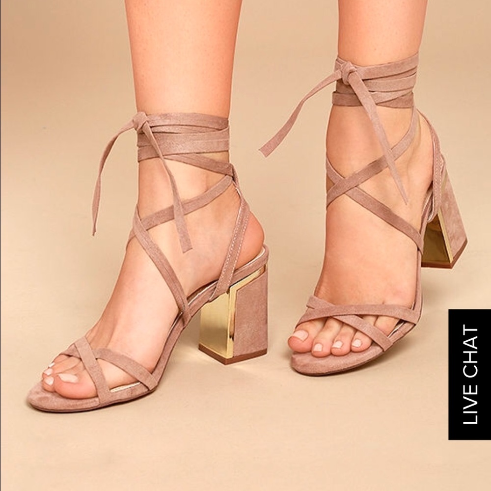Lace up heel