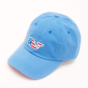 Vineyard Vines Flag Whale Baseball Hat