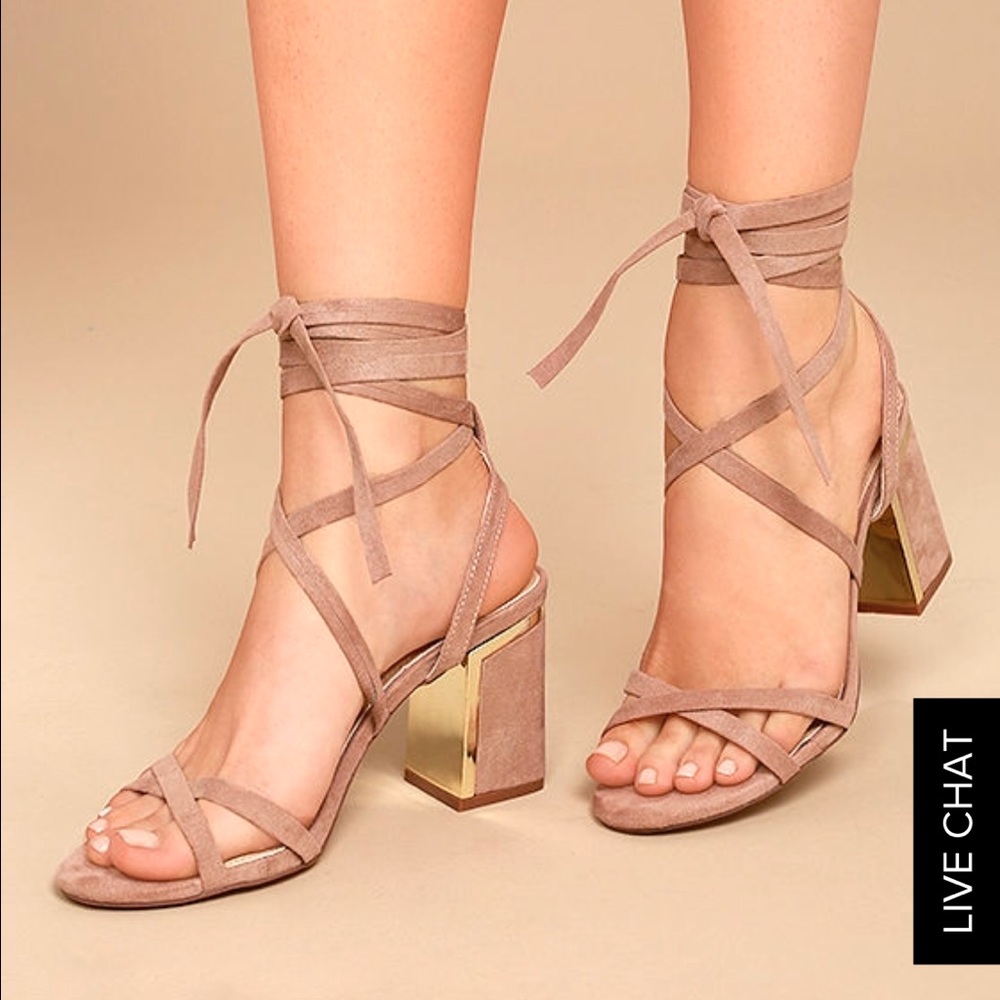 Lace up heel