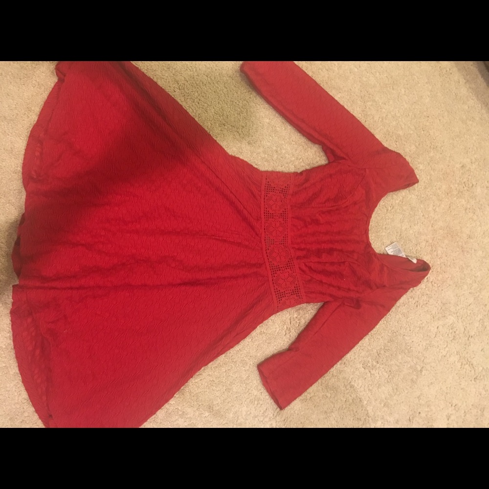 Red fit and flare skater dress