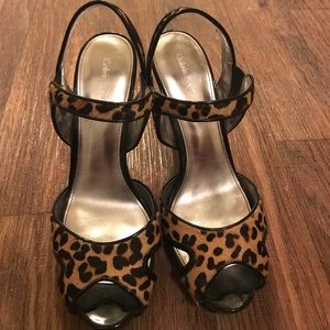 Cheetah Print calf hair sandals