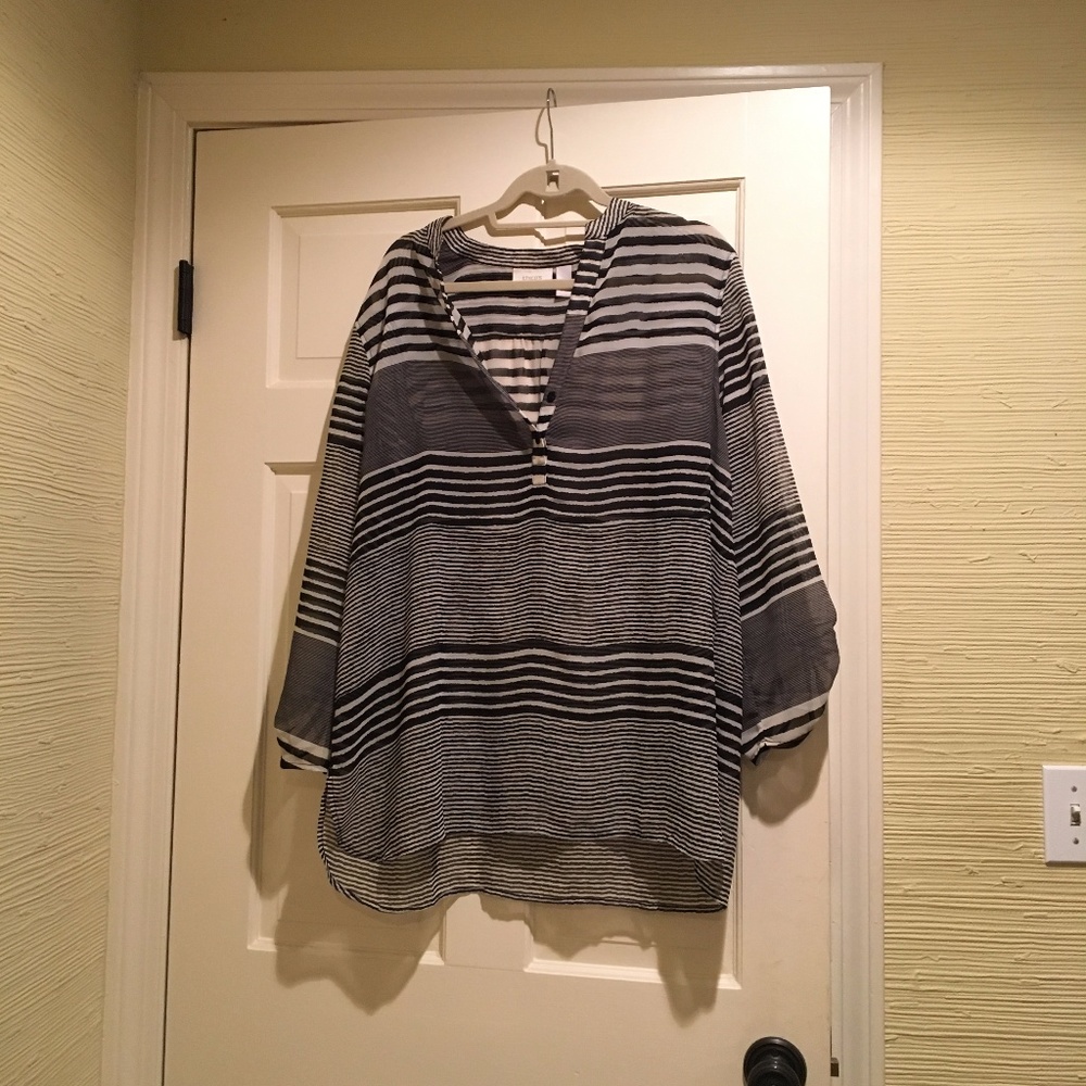 Black and White Striped Blouse