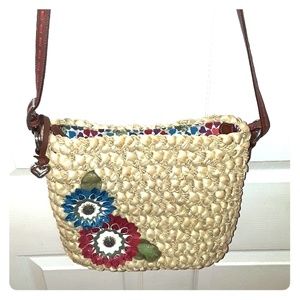 Brighton Flower  Straw Purse