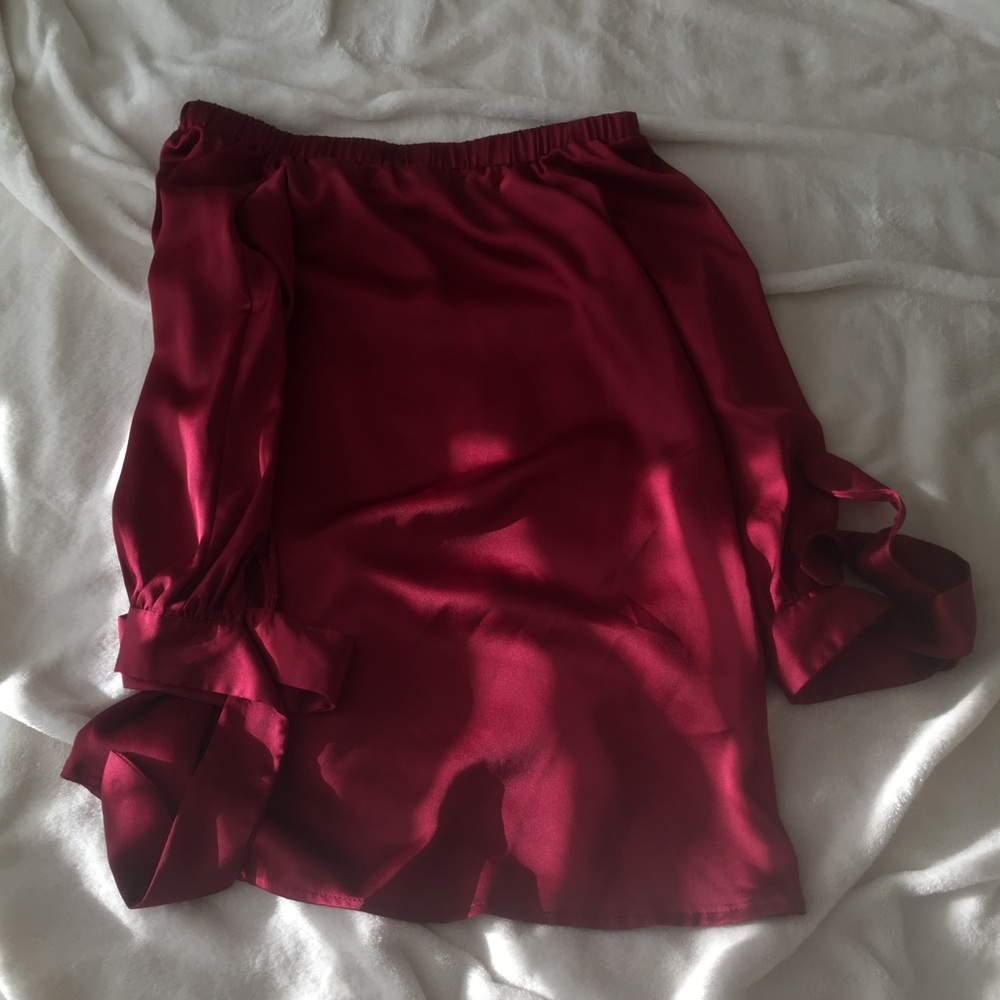 Off the shoulder silk dress