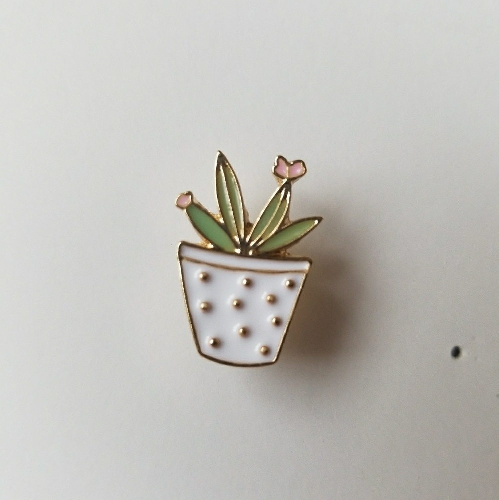 Succulent enamel pin