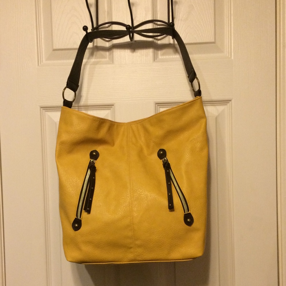 Mustard yellow tote handbag