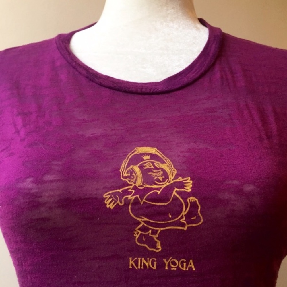 Anthropologie Purple & Gold Yoga T-Shirt
