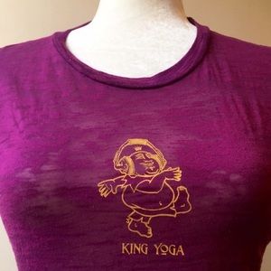Anthropologie Purple & Gold Yoga T-Shirt