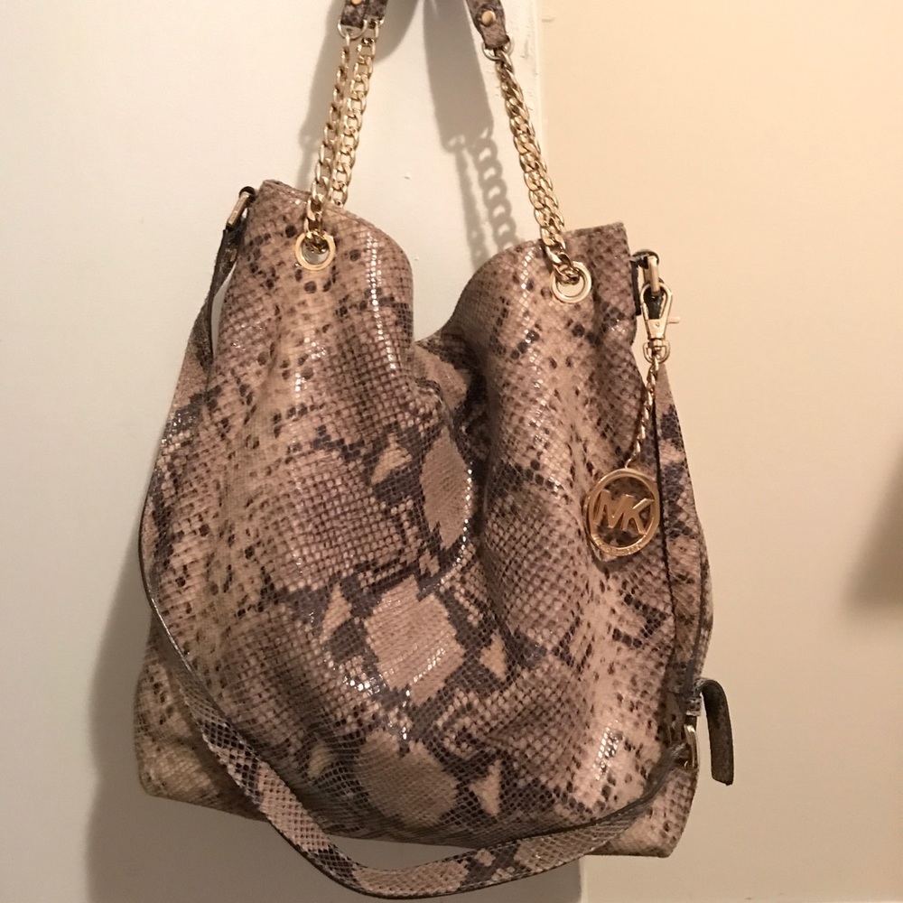 Michael Kors Jet Set Chain Python Shoulder Bag