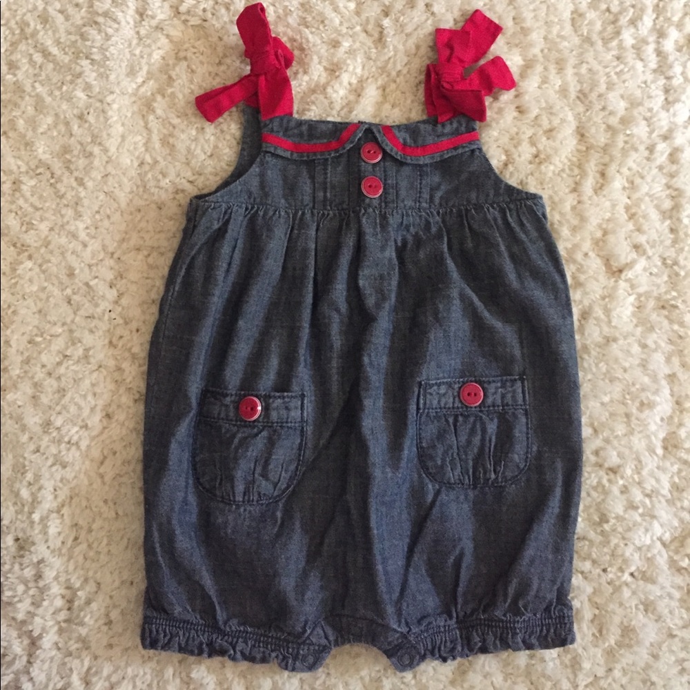 GYMBOREE chambray bubble romper 6-12 months