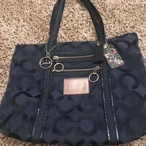 Blue Authentic Coach Poppy Purse