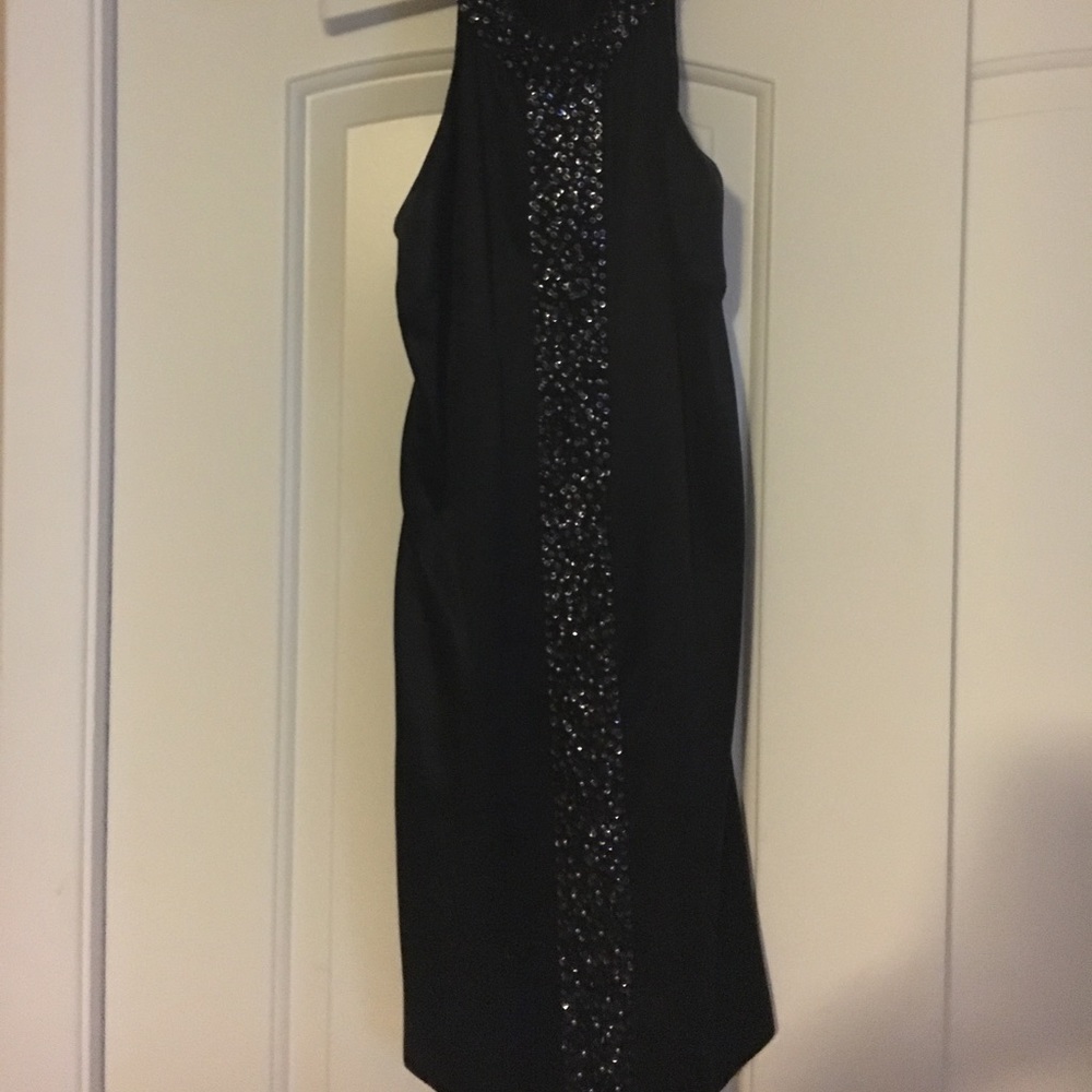 Satin and beaded cocktail dress