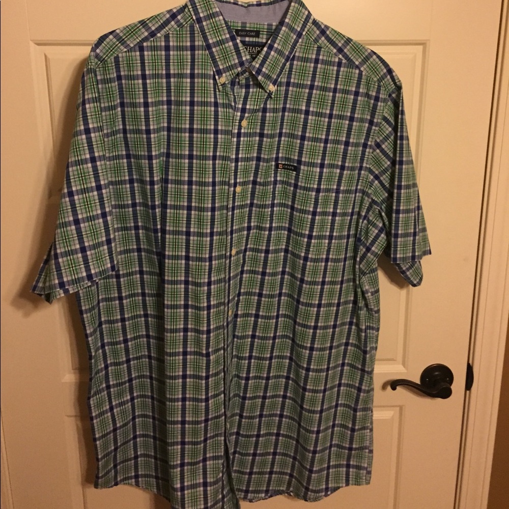 Men's Chaps XL Tall Short Sleeve Button Up