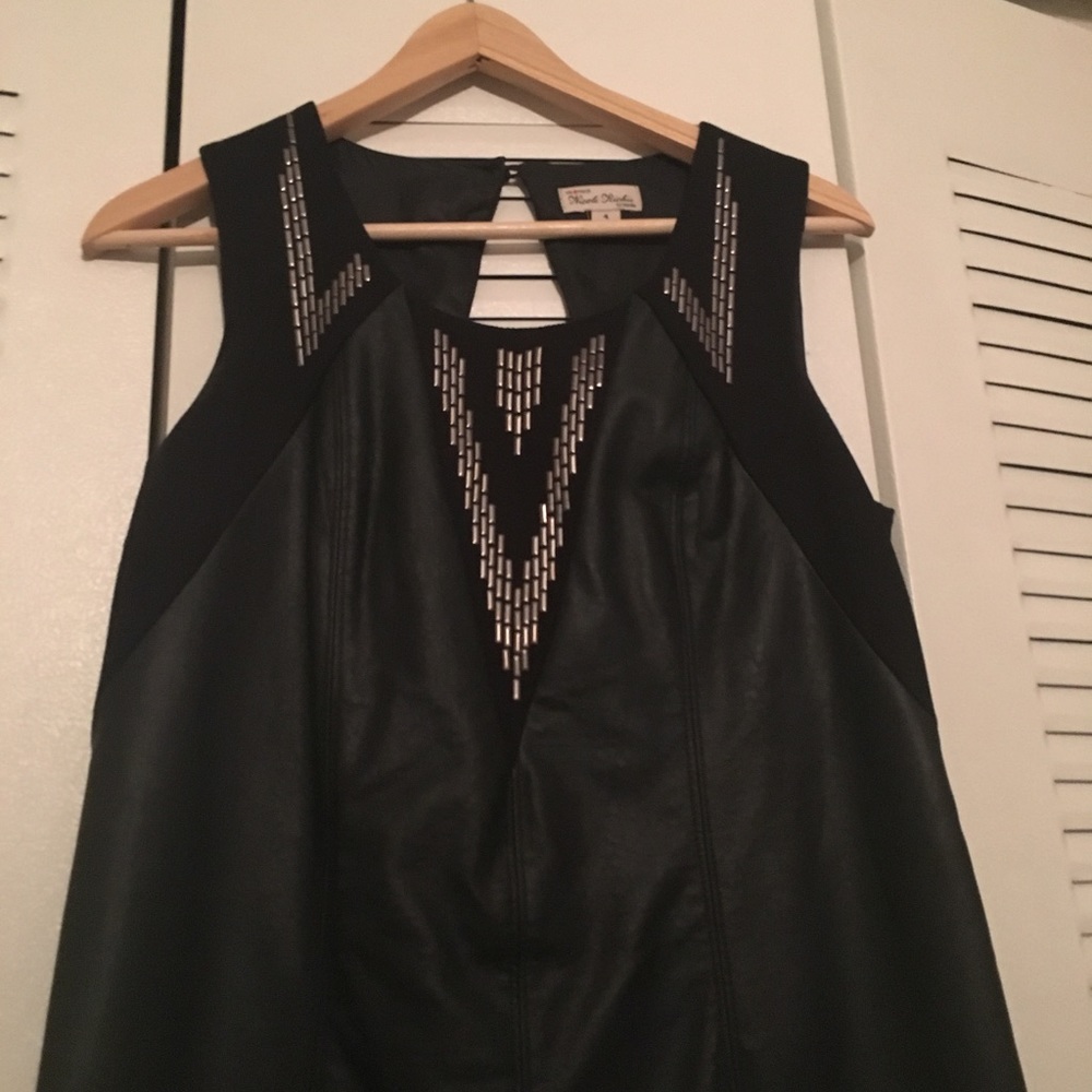 Leather-look mini dress