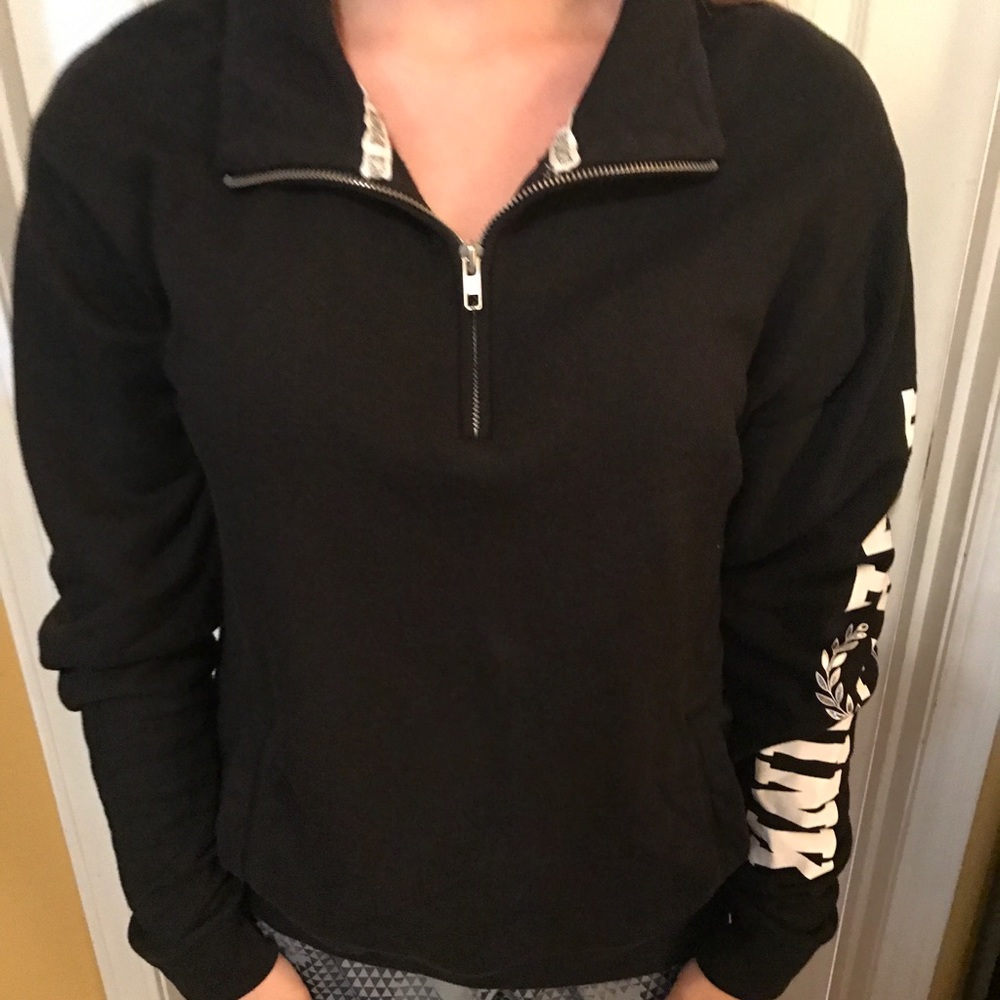 PINK fleece quarter zip