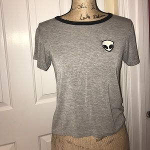 Brandy Melville Embroidered Alien Tee