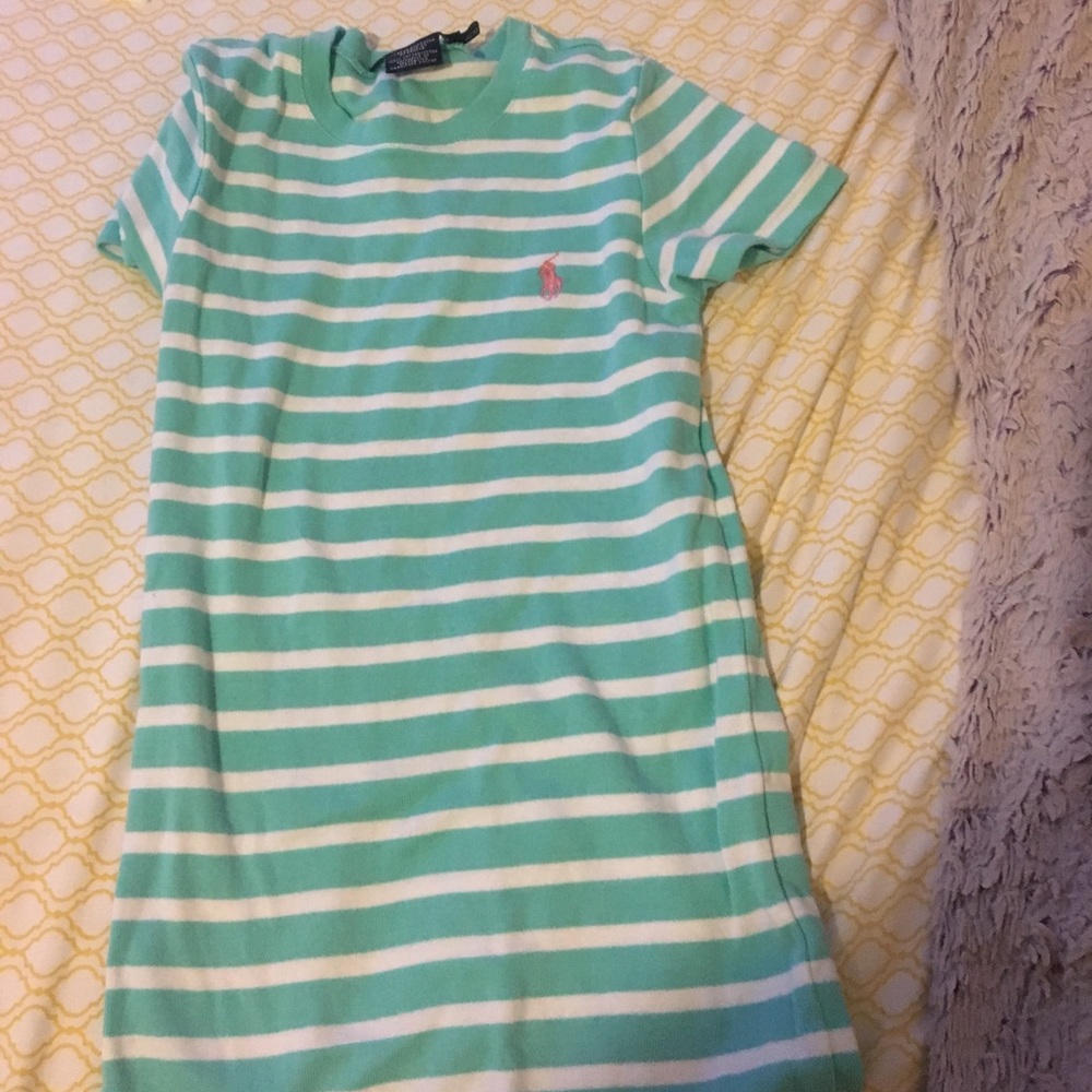 polo blue striped shirt
