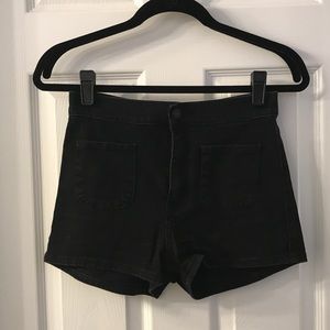 abercrombie black denim pinup shorts