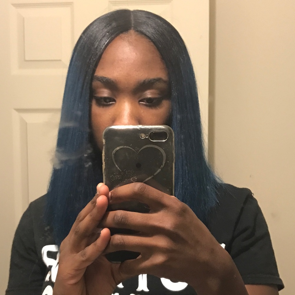 Synthetic Blue Lace Front Bob