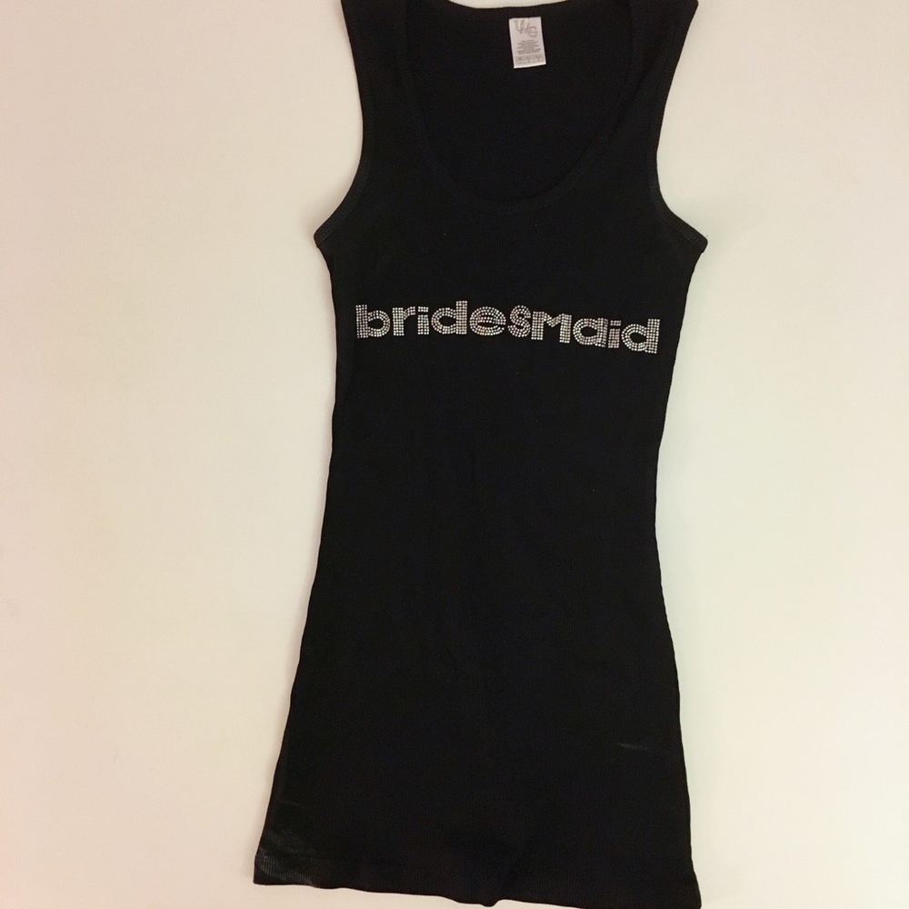 UMG Black Ribbed "Bridesmaid" Tank Top - Size L
