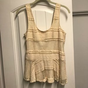 Anthopologie Ganni Lace Tank with Peplum