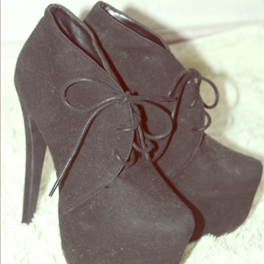 Black platform booties
