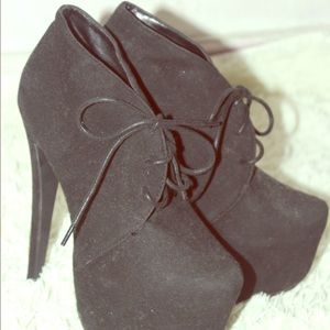 Black platform booties