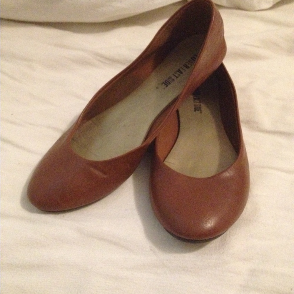 Brown Pleather Flats