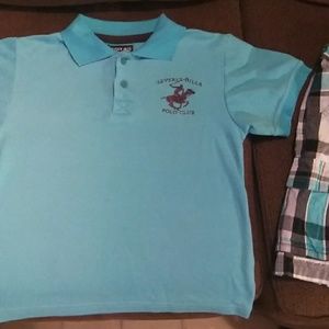 Kids shorts with adjustable straps and shirt