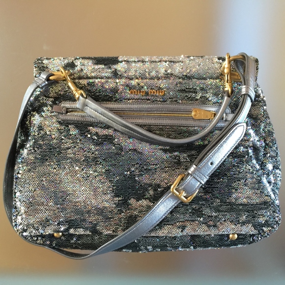 MIU MIU large silver sequin bag - Picture 2 of 4