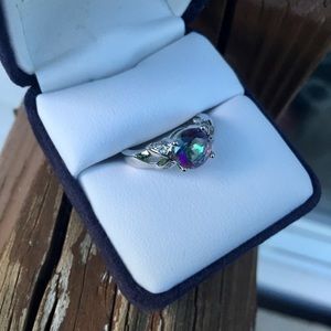 Mystic Topaz 925 Sterling Silver Ring  7
