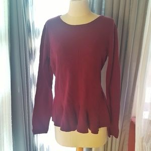 Neiman Marcus Cashmere Win Peplum Sweater