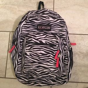 Zebra print back pack