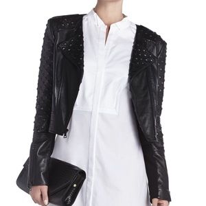 BCBG Novak Studded Leather Jacket