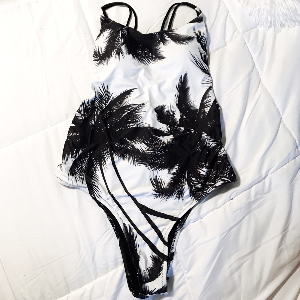 B/W Palm Tree One Piece