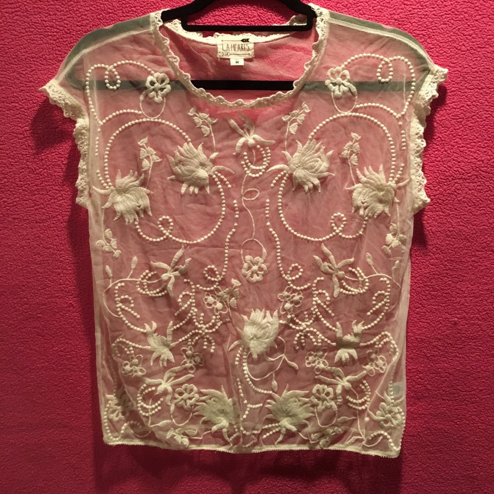 Pacsun Floral Lace T-Shirt