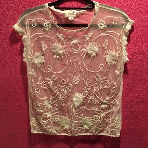 Pacsun Floral Lace T-Shirt