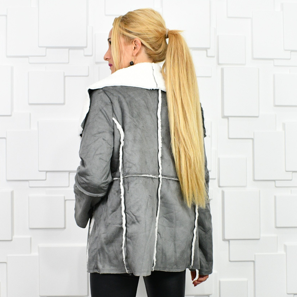 ❤LAST 1❤ CHARCOAL GRAY FAUX SUEDE JACKET - Picture 4 of 4