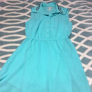 Blue Dress with Rhinestones on collar!