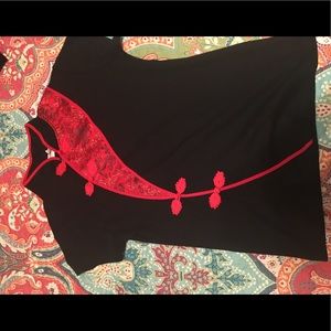 Traditional Chinese blouse - Red and black