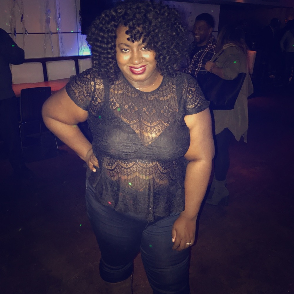Lace peplum top